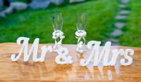 Свадебный декор - деревянные буквы, слова из фанеры Mr Mrs