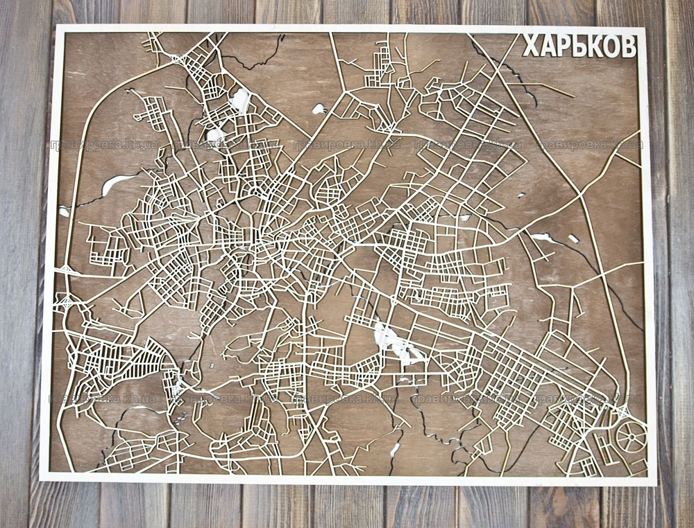 Карта города Харькова из фанеры